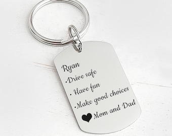 Make Good Choice Keychain - New Driver Key Chain - Teenager Birthday Gift - Sweet 16 Keychain - Be Safe - Daughter Gift - Gift for son