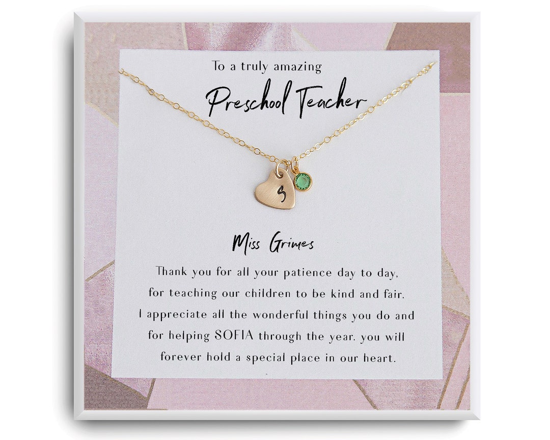 Preschool Teacher Gift Necklace - Teacher Appreciation Gift ...