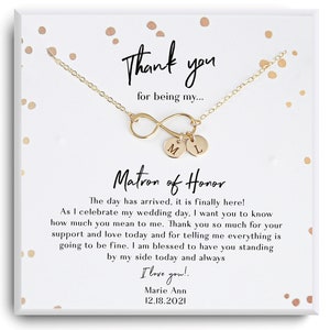 Matron of Honor Necklace Gift - Custom Matron of Honor Proposal - Wedding Day Thank You - Matron Of Honor Thank You Gift From Bride