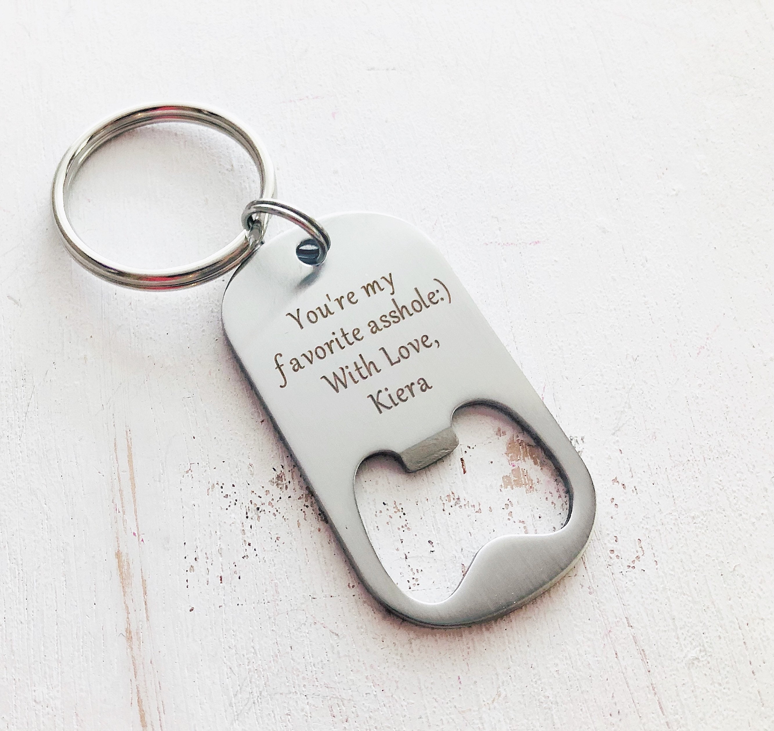 Funny Gift for Him Keychain Dog Tag You`re an Asshole but I Love You Gift for Boyfriend Husband Birthday Valentines Day Thanksgiving Christams Gift