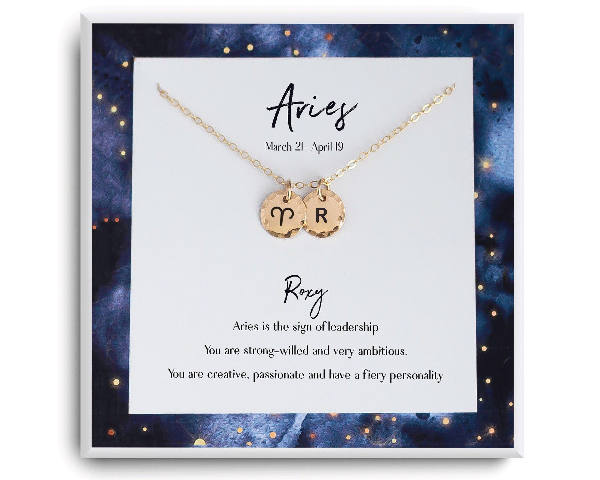 star sign necklace sterling silver Aries zodiac sign necklace birthday present zodiac jewellery