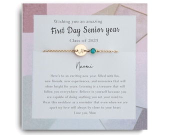 First Day of Senior Year Gift - Gift Bracelet for Daughter, Granddaughter, Goddaughter - Back to School gift -  Class of 2026 - 12th Grade