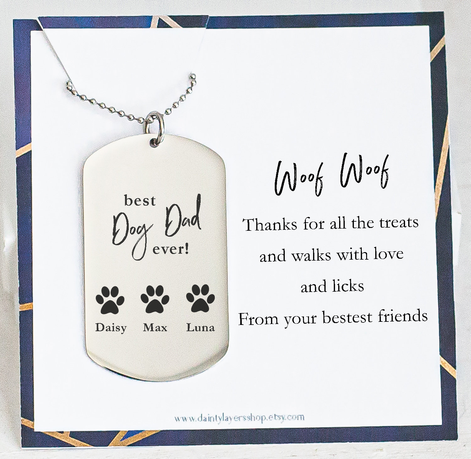 Best Dog Dad Custom Dog Dad Necklace Personalized Dog Gifts Gift for Dog Dad Dog Lover Necklace Dog Dad Gift fathers Day