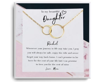 Presente de filha de mãe para filha Colar para filha Presente para filha de mãe presente de pai para filha presente de aniversário, formatura