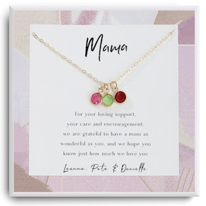 Custom Birthstone Necklace for Mom  - Personalized Family Necklace Gift for mama - Childrens Birthstone Jewely- Unique Gift for Her