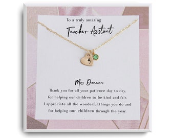 Collana regalo insegnante assistente - Regalo per assistente insegnante - Regalo personalizzato per insegnante - Regalo di ringraziamento insegnante - Fine anno scolastico