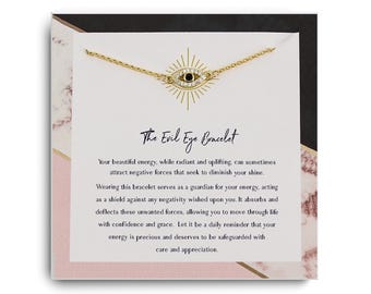 Evil Eye Bracelet - Protection Bracelet - Lucky Evil Eye Jewelry - Friendship Bracelet - Evil Eye Charm - 14K gold filled Dainty Bracelet