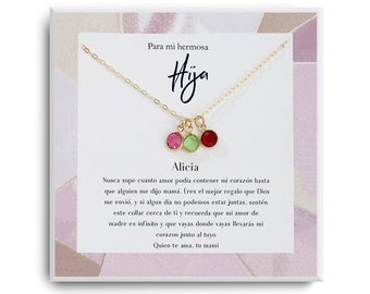 Regalo para hija - A mi hermosa Hija - Hija Gift Bracelet - Regalo de Cumpleaños, Bautizo, Navidad, Graduacion - Spanish Gifts for hija