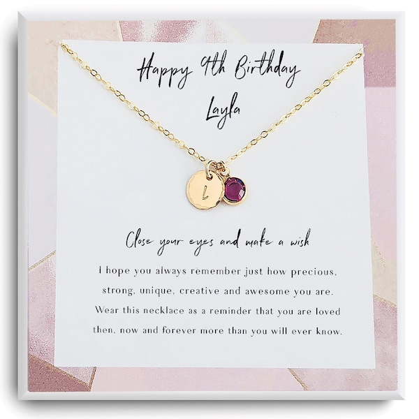 9th birthday gift - Ninth Birthday Necklace - Gift for 9 year old girl gifts - 9th Golden Birthday - Happy 9th Golden - Gift for daughter