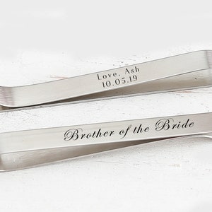 Brother of the Bride Gift Tie Clip for him Wedding Gift Gift for brother Personalized gift brother Gift from bride from sister image 1