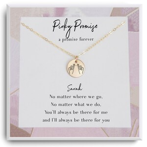 Pinky Promise Necklace - Hand Gesture Necklace - Engrave Hand Sign Necklace - Pinky Promise - Personalized Gifts - Best Friend Gifts