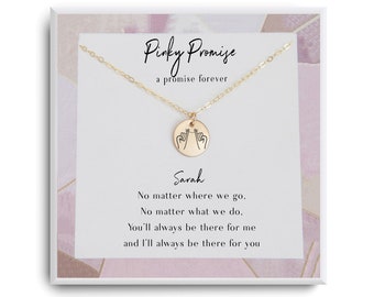 Pinky Promise Necklace - Hand Gesture Necklace - Engrave Hand Sign Necklace - Pinky Promise - Personalized Gifts - Best Friend Gifts