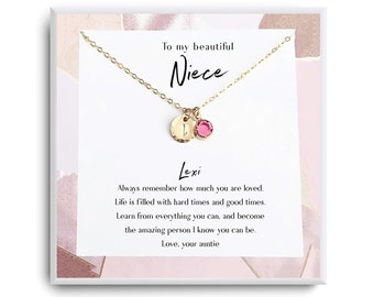 Niece Gift from Aunt - Gift for Niece - Niece valentine card - Birthday Gift for Girl , Teenage - Niece Birthday card - Niece necklace
