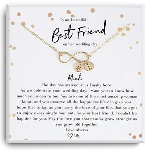 Para o meu melhor amigo no dia do casamento - Presente do dia do casamento do melhor amigo - Presente do melhor amigo para a noiva - Presente de joias da noiva - Cartão do dia do casamento