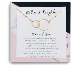 Mother Daughter Necklace - Interlocking Circles Necklace - Mothers Day Jewelry Gifts -Mother gift - Mother daughter rose gold jewelry