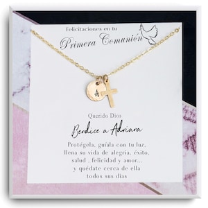 First Communion Necklace - First Communion Gift Girl - Regalo de Primera Comunion para niña - 1st Communion - Cross Necklace - Easter Gift
