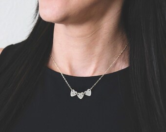 Three Heart Necklace - Etsy