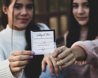 Unbiologische Schwester Geschenk - Unbiologische Schwester - Seelenschwester Armband - Beste Freundin Geschenk - Passendes Set von 2 - Silber Interlocking Armband