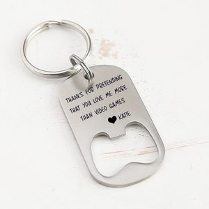 Valentines Day Gift for him - Geeky valentines - Husband Keychain - Funny valentines gift for him - Boyfriend gamer gift - Nerd Gift