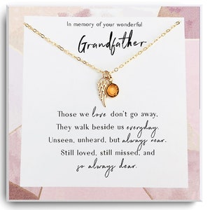 Perte de grand-père - Cadeau commémoratif - Collier souvenir - Souvenir de grand-père - Perte de grand-père - À la mémoire de grand-père - Bijoux de carte-cadeau