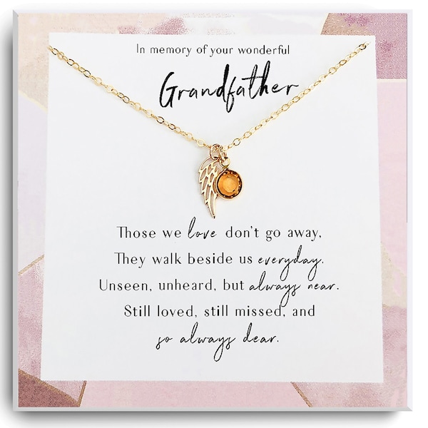 Loss of Grandfather - Memorial Gift -Remembrance Necklace - Grandpa Keepsake - Loss of Grandpa - In memory of Grandfather -Gift Card Jewelry