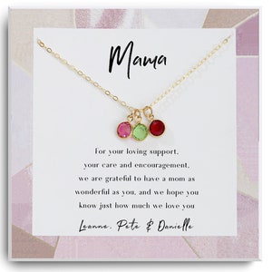 Birthday Gift for Mother - Birthstone Necklace - Customized Family Birthstone Necklace - Gift for Mom, Gift for Grandma, Family Necklace