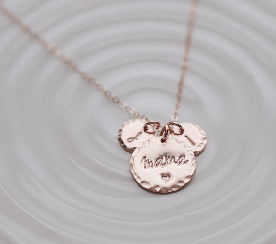 Collana mamma con cuore Gioielli personalizzati per idee regalo per la  festa della mamma Fille d'oro 14K, oro rosa, argento Collana per bambini  per la mamma Regalo per la mamma 