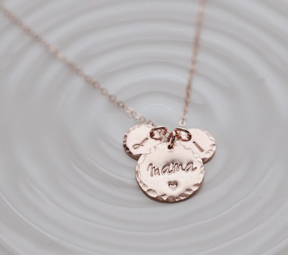 Collana mamma con cuore Gioielli personalizzati per idee regalo per la  festa della mamma Fille d'oro 14K, oro rosa, argento Collana per bambini  per la mamma Regalo per la mamma 