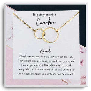 Cadeau d’adieu pour le patron - Cadeau de départ de collègue - Au revoir à un collègue - Nouvel emploi de collègue - Cadeau d’adieu pour ami - Carte de départ - Collier