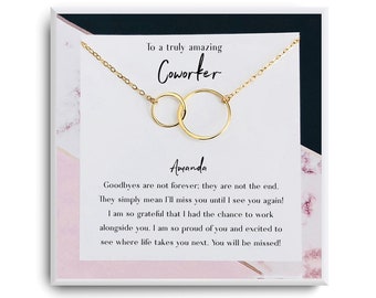 Goodbye Gift for Boss - Coworker leaving Gift - Coworker goodbye - Coworker new job - Farewell gift for friend - Going away card - Necklace