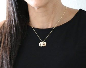 Paw Print Necklace - Pet Memorial Gift - Animal Lover Necklace - Dog Lover Gift - Puppy Necklace - Pet Loss - Cat Paw Necklace - Dog Paw