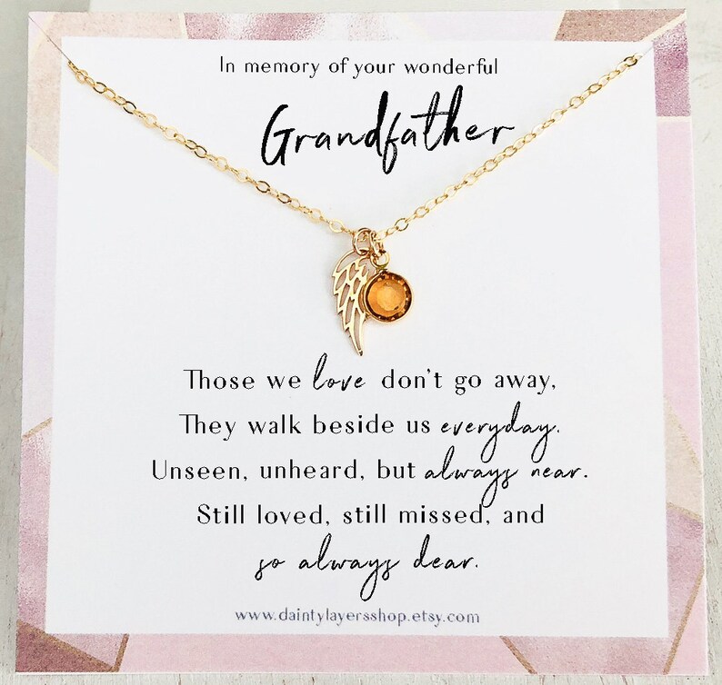 Loss of Grandfather Memorial Gift Remembrance Necklace Etsy