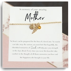 Loss of mother Gift - Sympathy gift loss of mother - Sympathy Bracelet - Mother Remembrance Bracelet - Memorial Gift - Grieving Daughter
