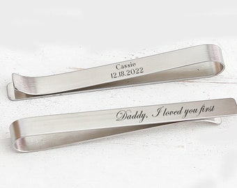 I Loved you First father of the Bride - Bride Gift to dad - Personalized Tie bar - Wedding Gift for dad - Tie Clip  - Father of the Groom
