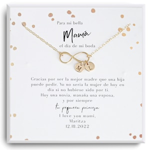 Para mi mama el día de mi boda Gift - Regalo para Mamá de Novia - Madre Necklace - Joyería Para Mamá - Spanish mother of the bride gift