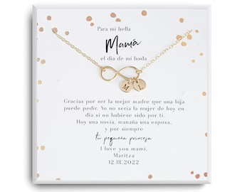Para mi mama el dia de mi boda Gift - Regalo para Mamá de Novia - Madre Necklace - Joyería Para Mamá - Spanish mother of the bride gift