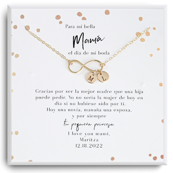 Para mi mama el dia de mi boda Gift - Regalo para Mamá de Novia - Madre Necklace - Joyería Para Mamá - Spanish mother of the bride gift