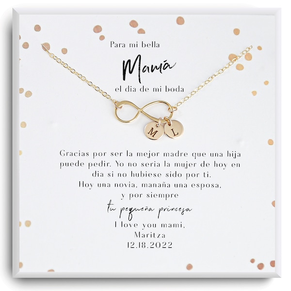 Para mi mama el dia de mi boda Gift - Regalo para Mamá de Novia - Collier Madre - Joyería Para Mamá - Cadeau espagnol de mère de mariée