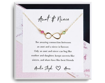 Collar para tía sobrina - Regalo para tía sobrina - Joyería para tía sobrina - Collar con piedra de nacimiento personalizado para tía - Collar para tía - Regalo para tía