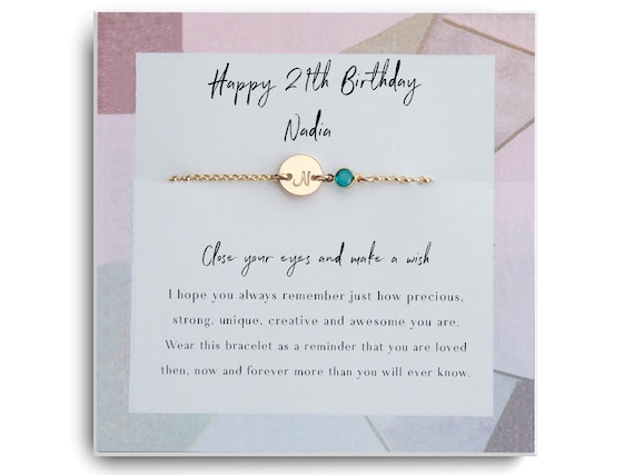 21st birthday Gift Bracelet - 21th birthday Present - Twenty first birthday ideas- Gift for 21 year old gifts - 21st Golden Birthday Gift