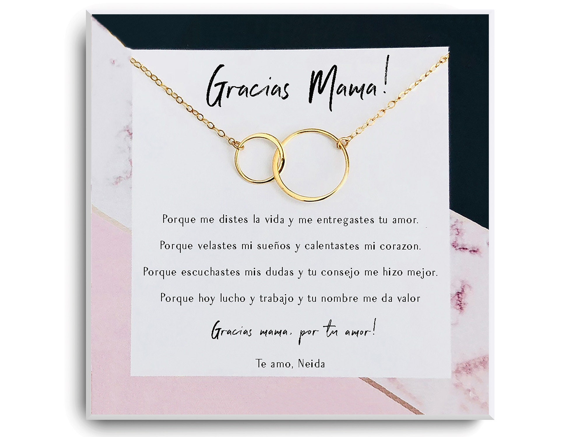 RELISSA Regalos Para Mama - TE Amo Mamá Jewelry Tray, Spanish Gifts for Mom from Daughter, Madre Gifts en Español/Regalo de Navidad Para Mama, Feliz