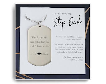 Bonus Dad Gift necklace - Step Dad Gift - Christmas Gift for Step Dad - Birthday Gift for Step Dad - Step Father Gift - Stepdad Gift