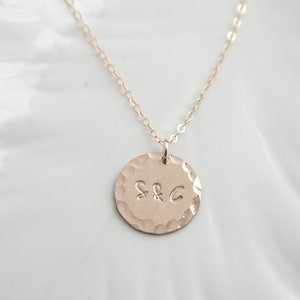 Personalized Initial Disc Necklace - Letter Pendant in 14k Gold Filled, Sterling Silver or Rose Gold - Custom Initial Kids Initials