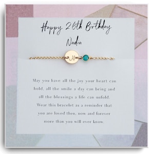 26th birthday Gift Bracelet - 26th birthday Present -Birthday Gift for her - Gift for 26 year old gifts - 26th Golden Birthday Gift