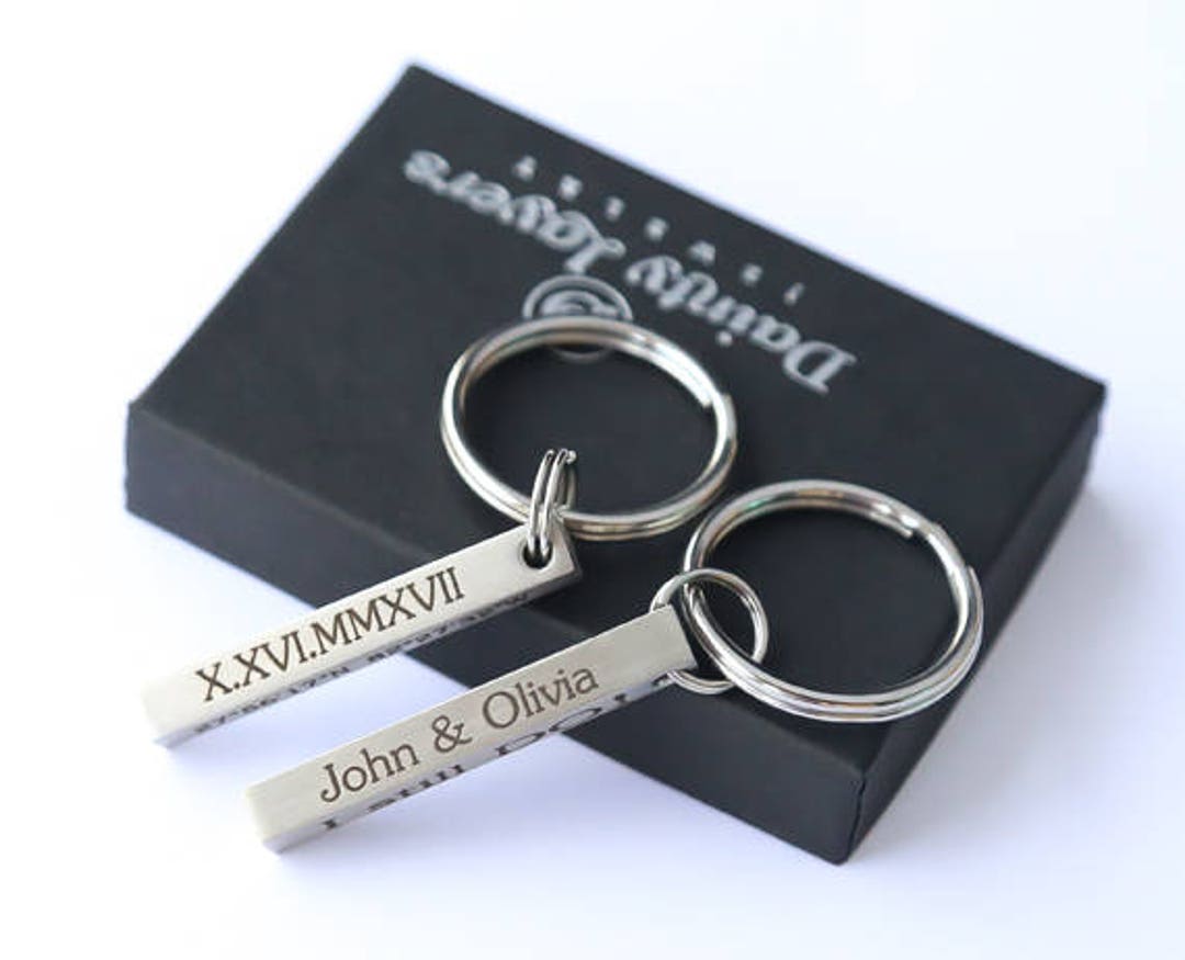 Roman Numeral Keychain / Husband , Wife, Girlfriend Keychain Custom ...