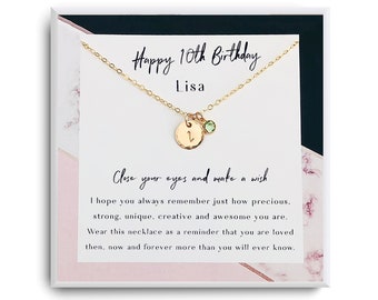 10th birthday girl, 10th birthday gift, Tenth Birthday Necklace, Gift for 10 year old girl gifts, 10th Golden Birthday, Happy 10th Golden