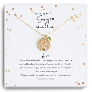 Para mi Suegra el Día de mi Boda - Regalo para la Suegra Española - Suegra Regalo el Día de la Boda - Suegra Regalo - Collar Suegra de la Novia