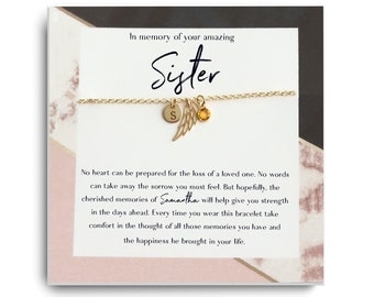 Loss of Sister Gift - In memory of Sister - Sympathy Bracelet - Sister Remembrance Bracelet - Memorial Gift - Grieving Sister