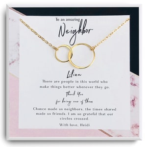 Thank you gift for neighbor - Awesome People Make Awesome Neighbors Gift - Personalized Neighbor Gift Necklace - Neighbor Moving Away Gift