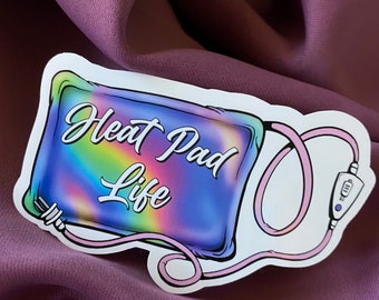 Heat pad life sticker - Spoonie life - Chronic Pain - Chronic Illness - Spoonie - EDS - Endometriosis- Fibromyalgia